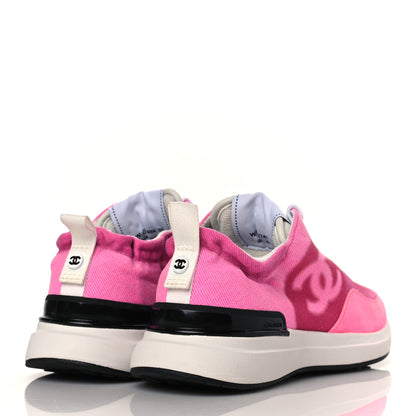 Chanel Denim Suede Calfskin Womens CC Sneakers 35 Pink 4 of 8
