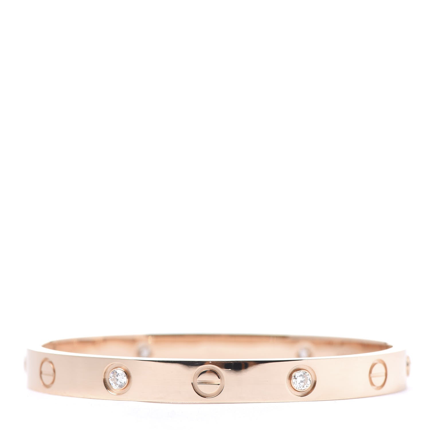Cartier 18K Pink Gold 4 Diamond LOVE Bracelet 16 3 of 8