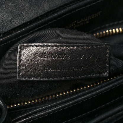 Saint Laurent Velvet Y Quilted Monogram Toy Loulou Chain Satchel French Black 7 of 10