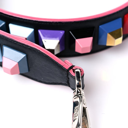 Fendi Vitello Dolce Plexiglass Bi-Color Studded Strap You Black Brownie Multicolor 5 of 6