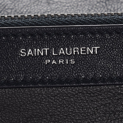 Saint Laurent Sheepskin Matelasse Chevron Monogram Large College Satchel Navy Blue 8 of 10
