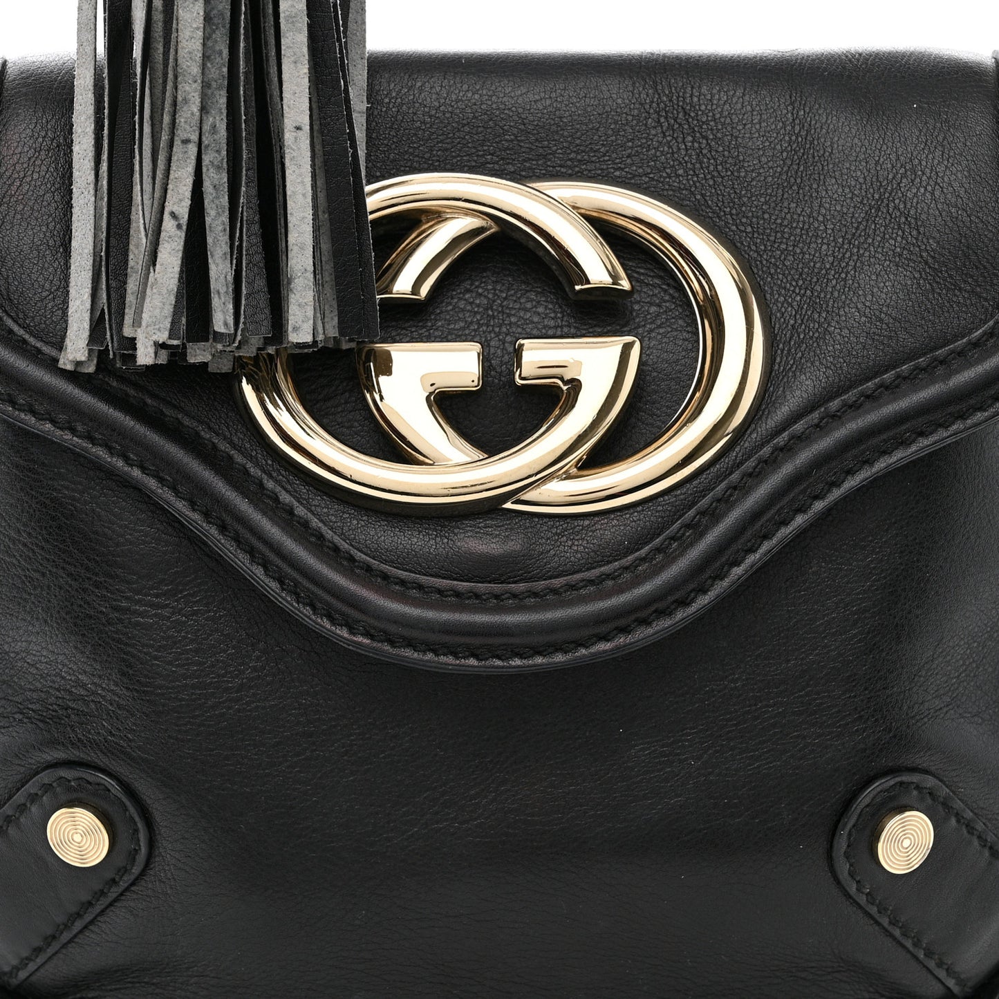 Calfskin Small Britt Tassel Shoulder Bag Black