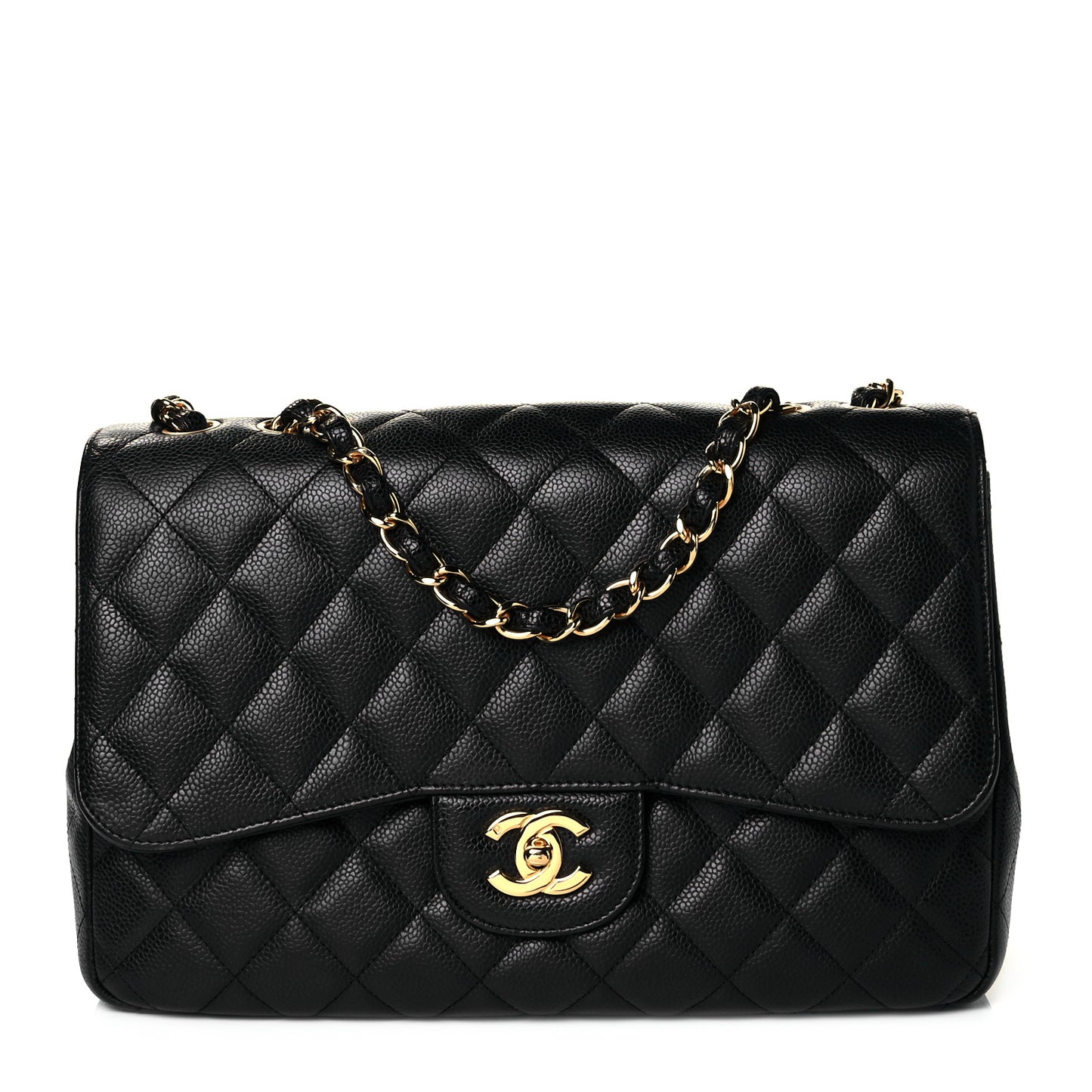 Caviar Quilted Jumbo Single Flap Black