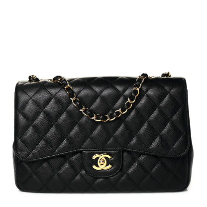 Chanel Caviar Quilted Jumbo Single Flap Black 1 of 10