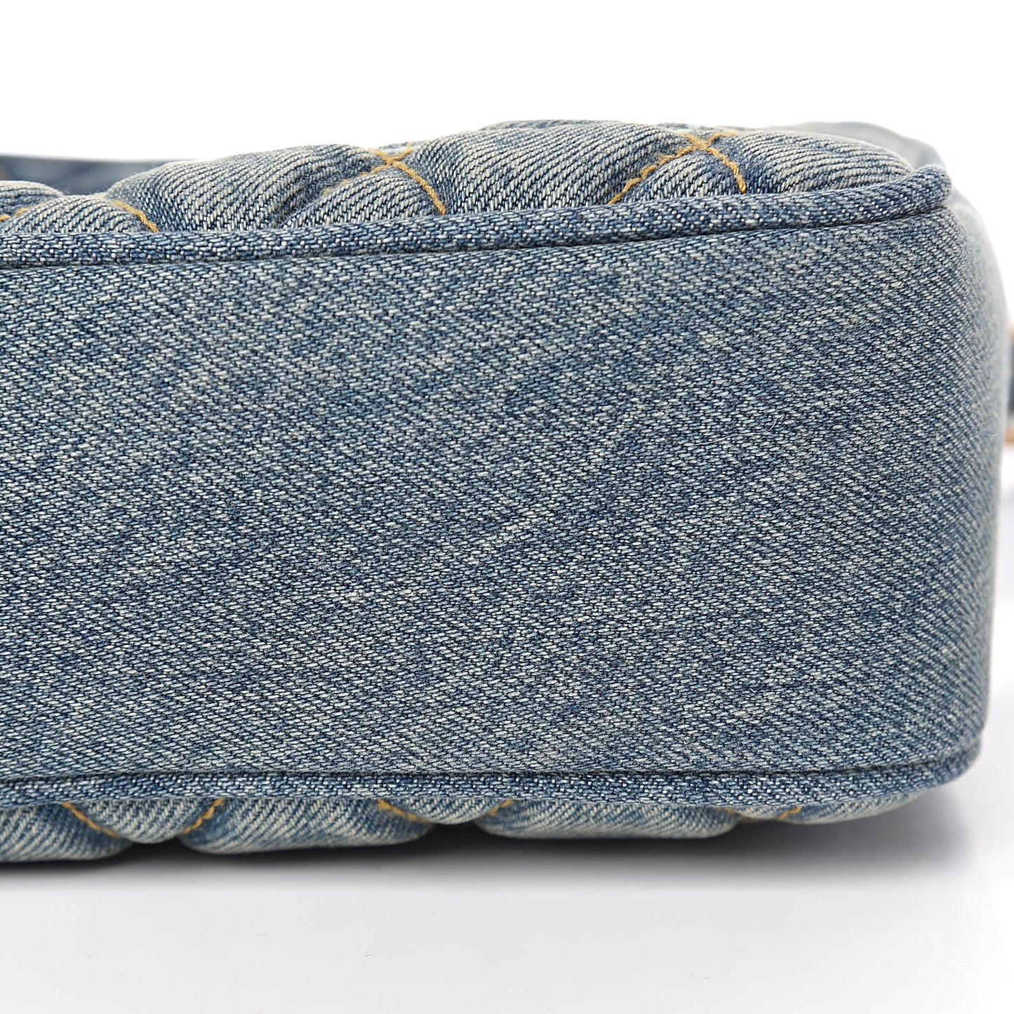 Denim Matelasse Quilted Summer Embroidered Classic Monogram Camera Bag Blue
