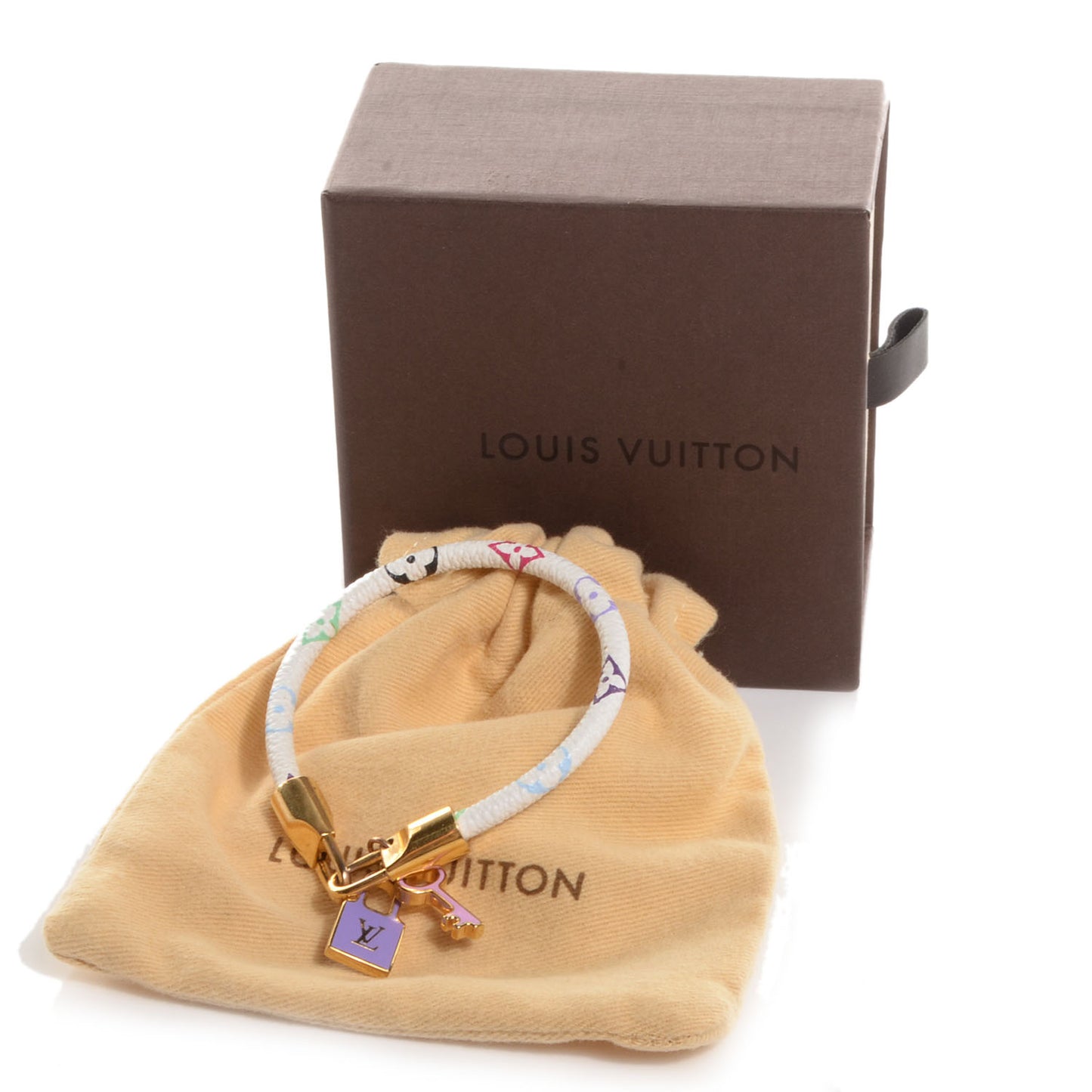 Monogram Multicolor Luck It Bracelet 19 White