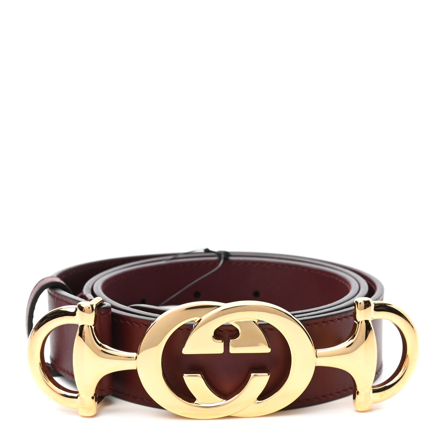 Gucci Calfskin Zumi 30mm Belt 85 34 Vintage Bordeaux 1 of 5