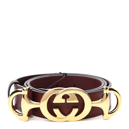 Gucci Calfskin Zumi 30mm Belt 85 34 Vintage Bordeaux 1 of 5