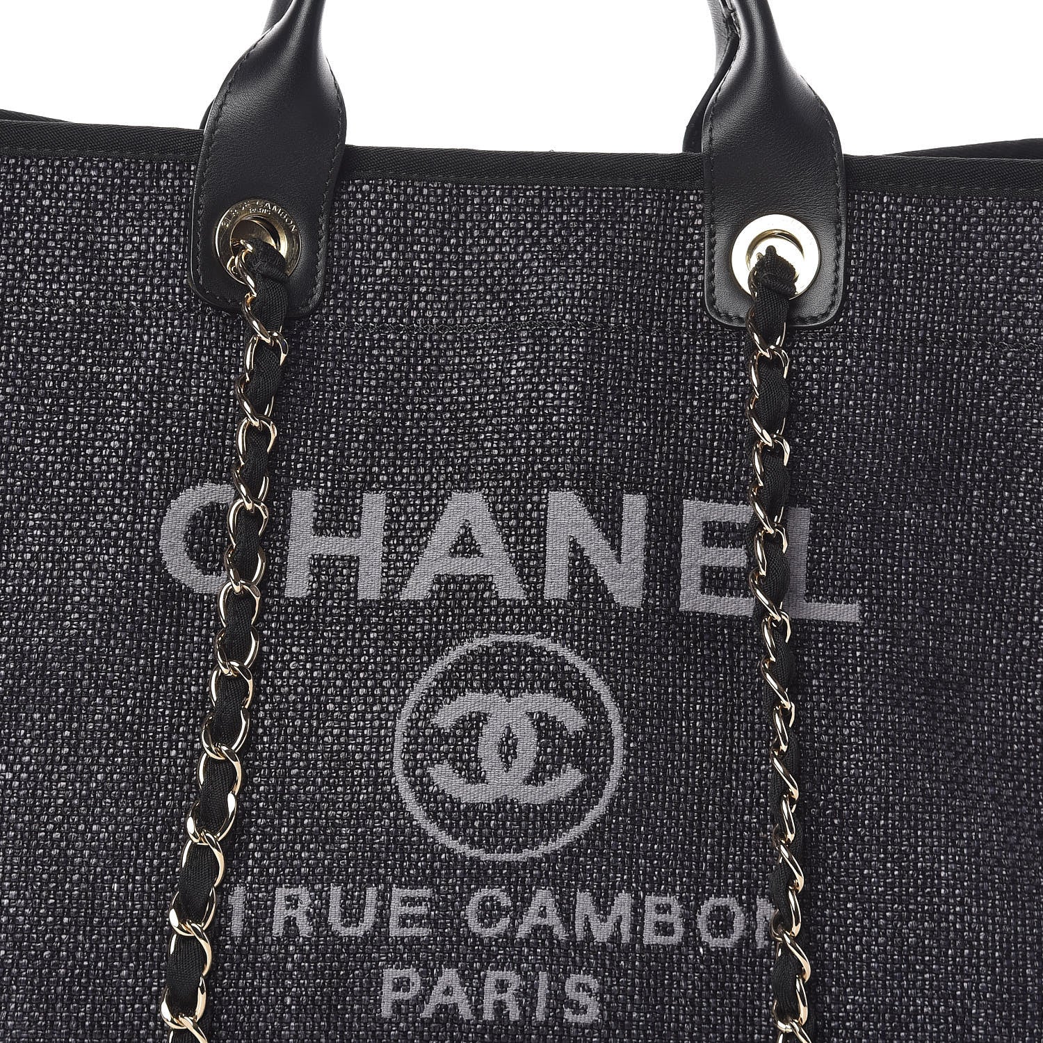 Chanel Woven Straw Raffia Large Deauville Tote Black 8 of 11