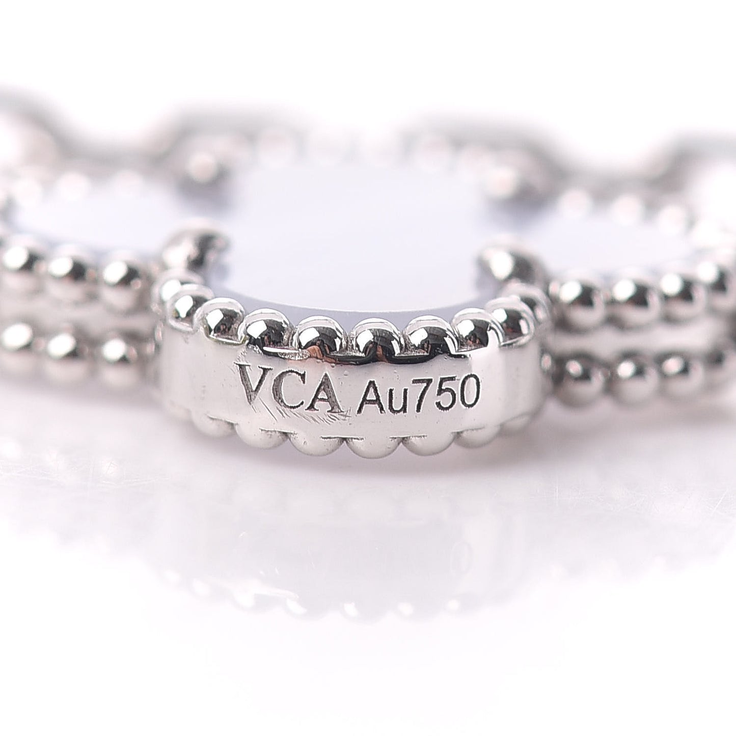 18K White Gold Chalcedony 5 Motifs Vintage Alhambra Bracelet