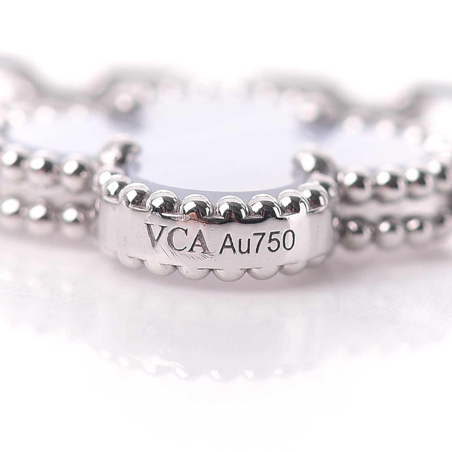Van Cleef & Arpels 18K White Gold Chalcedony 5 Motifs Vintage Alhambra Bracelet 4 of 5