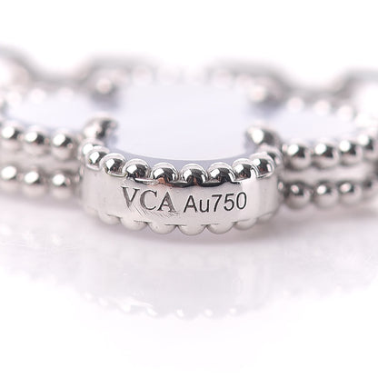 Van Cleef & Arpels 18K White Gold Chalcedony 5 Motifs Vintage Alhambra Bracelet 4 of 5