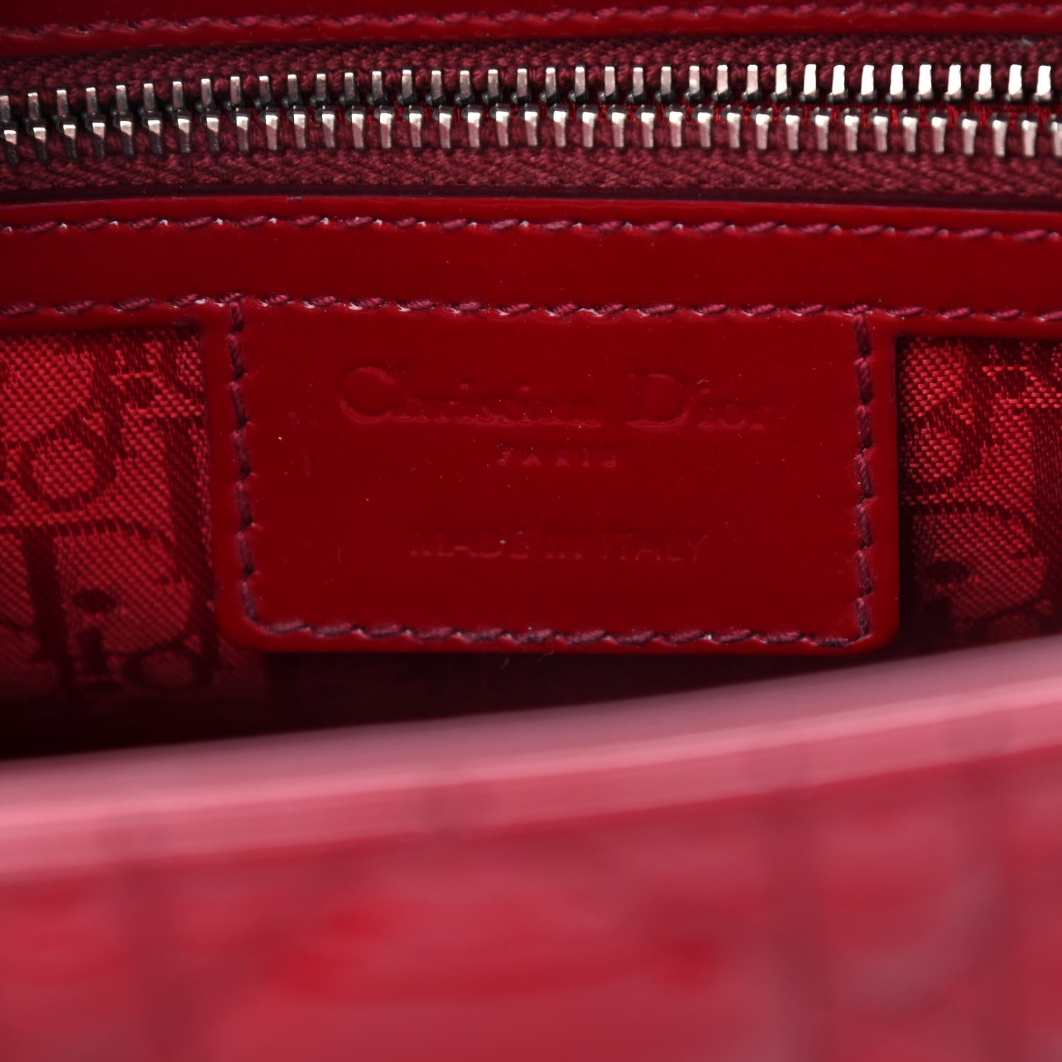 Christian Dior Patent Cannage Medium Lady Dior Red 6 of 11