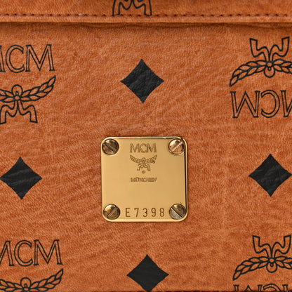 MCM Visetos Heritage Top Handle Satchel Cognac 7 of 11