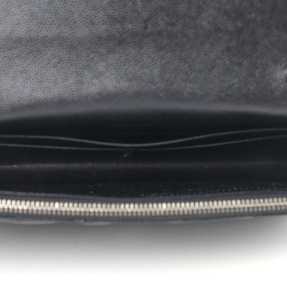 Saint Laurent Grain De Poudre Matelasse Chevron Monogram Envelope Chain Wallet Black 4 of 11