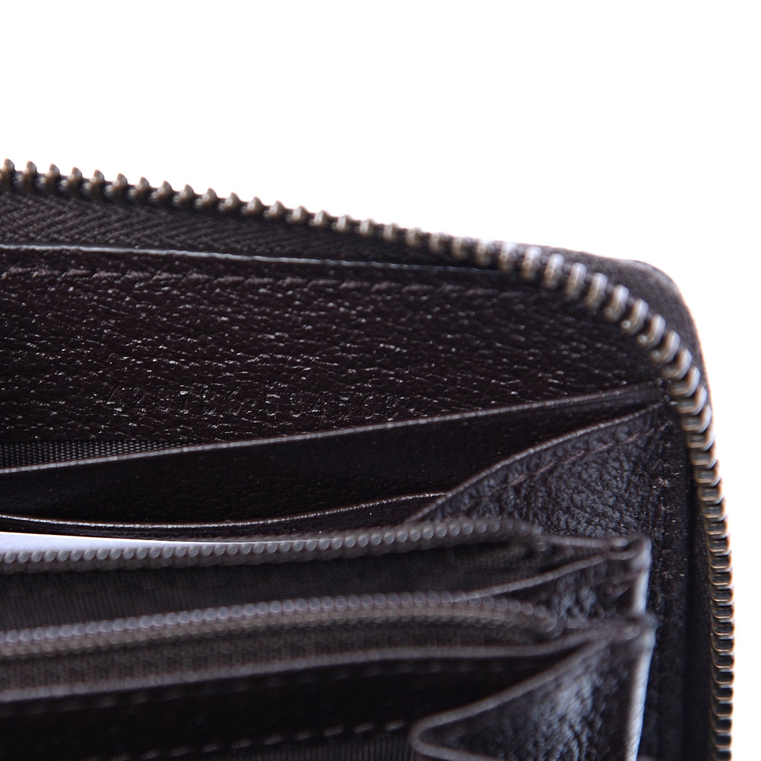 Gucci Dollar Calfskin Boar Effect GG Marmont Zip Around Wallet Dark Cocoa 6 of 6