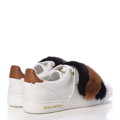 Louis Vuitton Calfskin Mink Fur Frontrow Sneakers 37.5 White 4 of 9