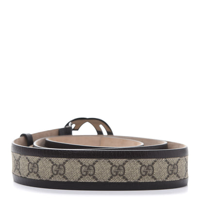 Gucci GG Supreme Monogram Niagara Lux Calfskin Interlocking G 40mm Belt 125 50 Beige Ebony Cocoa 2 of 6