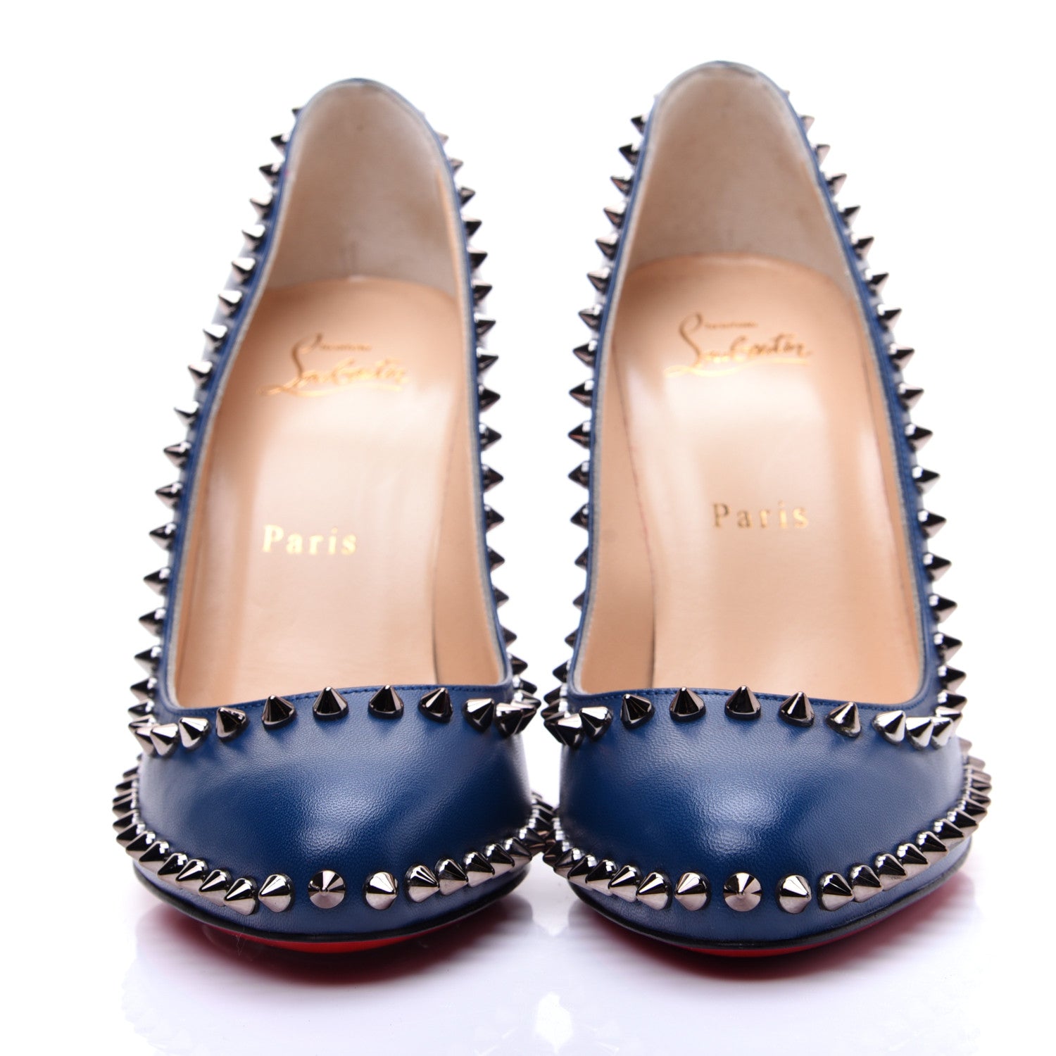Christian Louboutin Kid Specchio Dorispiky 100 Pumps 37 Dark Gun 2 of 13