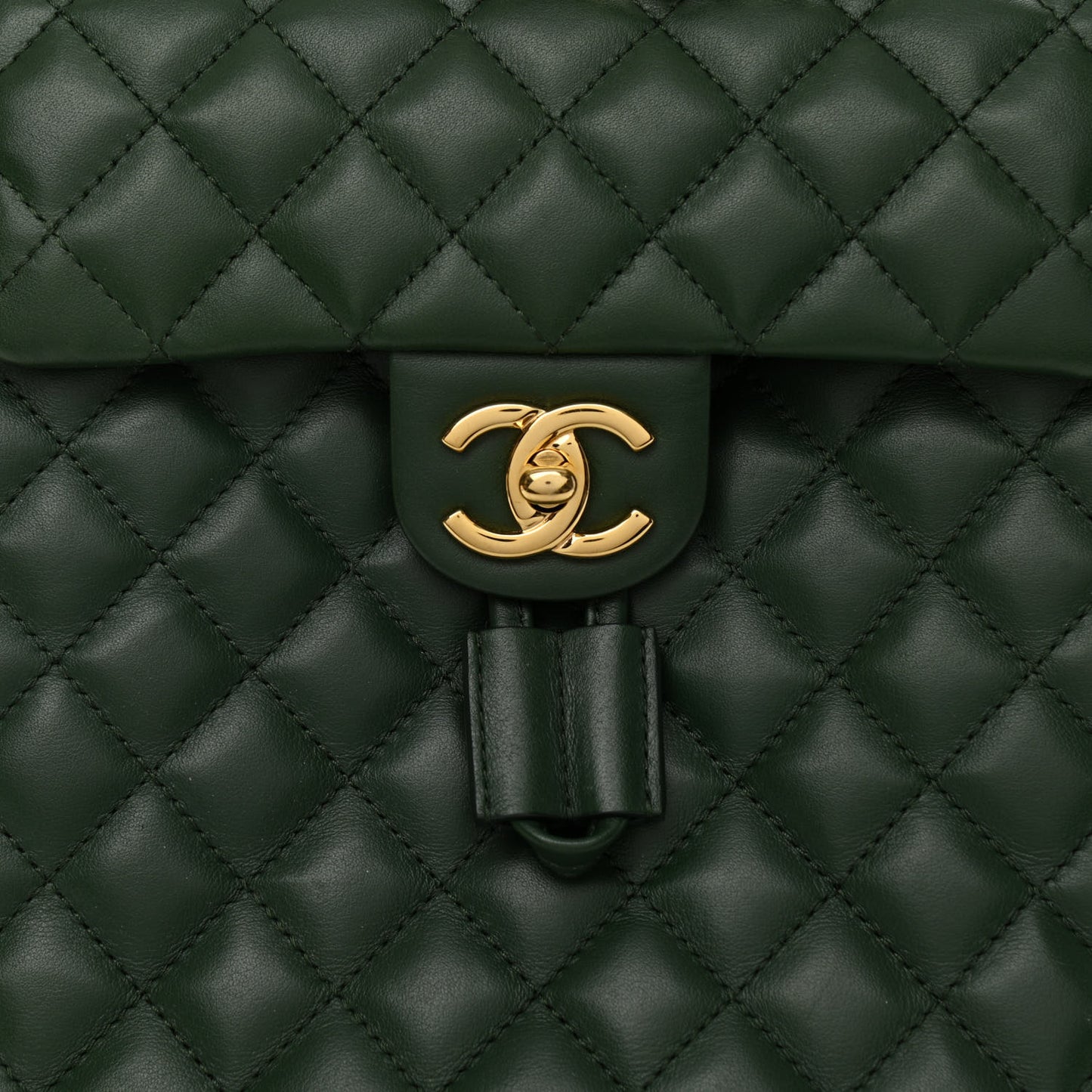 Lambskin Quilted Small Urban Spirit Backpack Dark Green