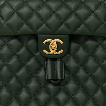 Chanel Lambskin Quilted Small Urban Spirit Backpack Dark Green 7 of 10