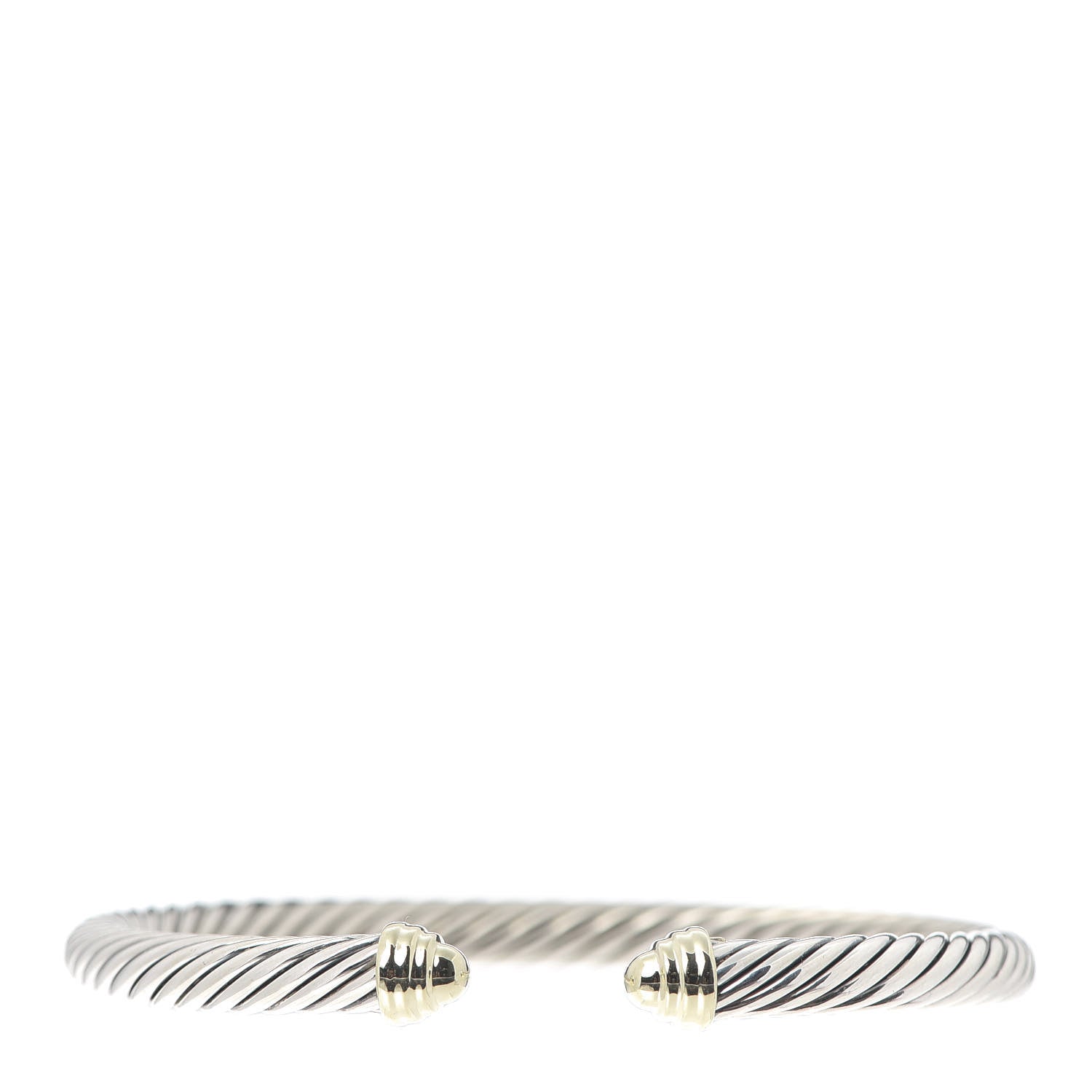 David Yurman Sterling Silver 14K Yellow Gold 5mm Cable Classics Bracelet 1 of 5