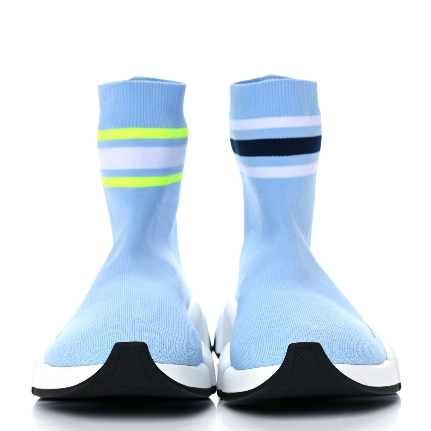 Technical 3D Recycled Knit Striped Womens Speed 2.0 Sneakers 40 Airy Blue Navy Fluorescent Yellow