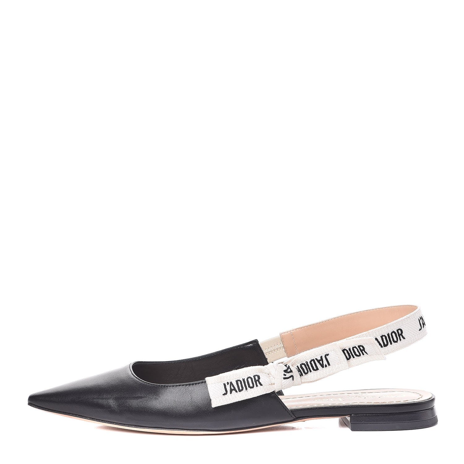 Christian Dior Lambskin Ribbon J'Adior Slingback Ballet Flats 39 Black 1 of 12