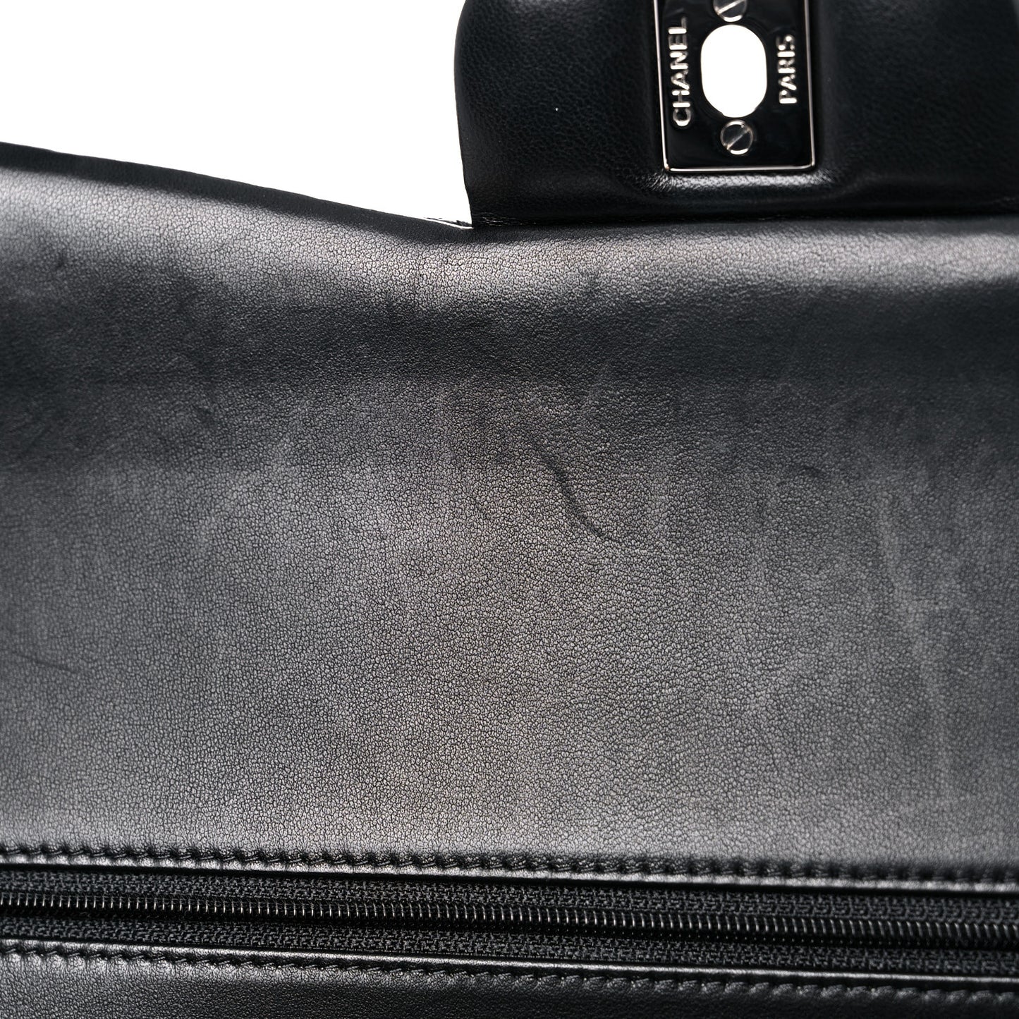 Lambskin Quilted Jumbo Double Flap Black
