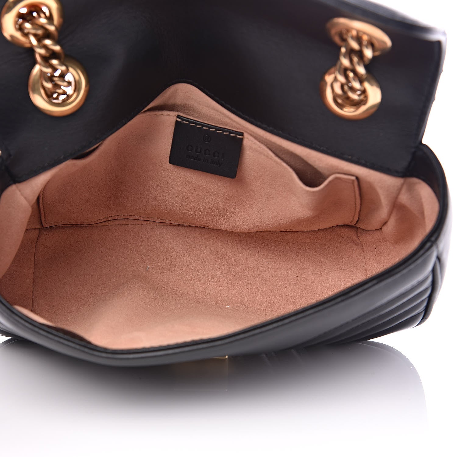 Gucci Calfskin Matelasse Mini GG Marmont Shoulder Bag Black 5 of 14