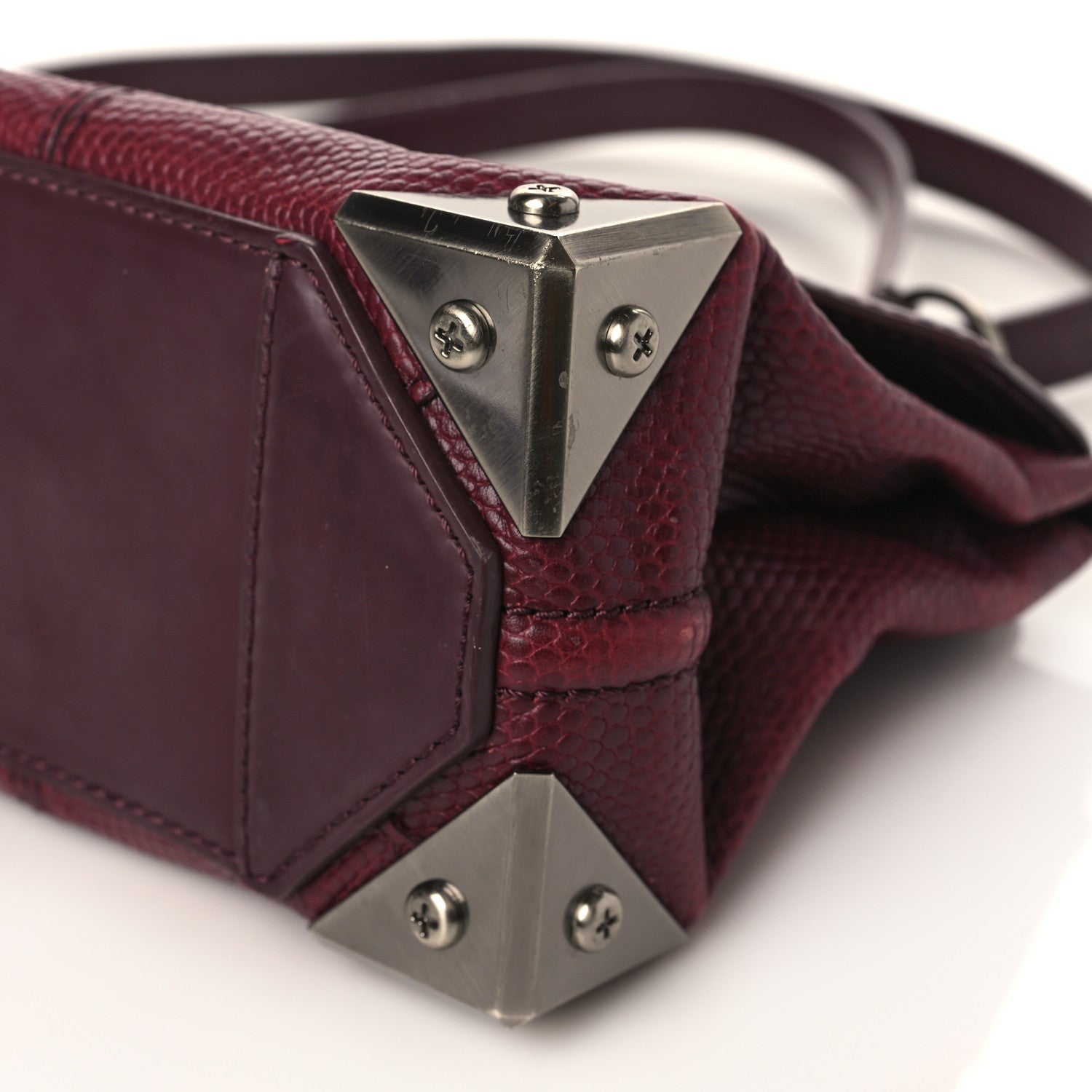 Alexander Wang Lizard Calfskin Embossed Small Marion Tote Oxblood Silver Hardware 9 of 9