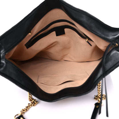 Gucci Azalea Calfskin Matelasse Large GG Marmont Slim Tote Black 5 of 17