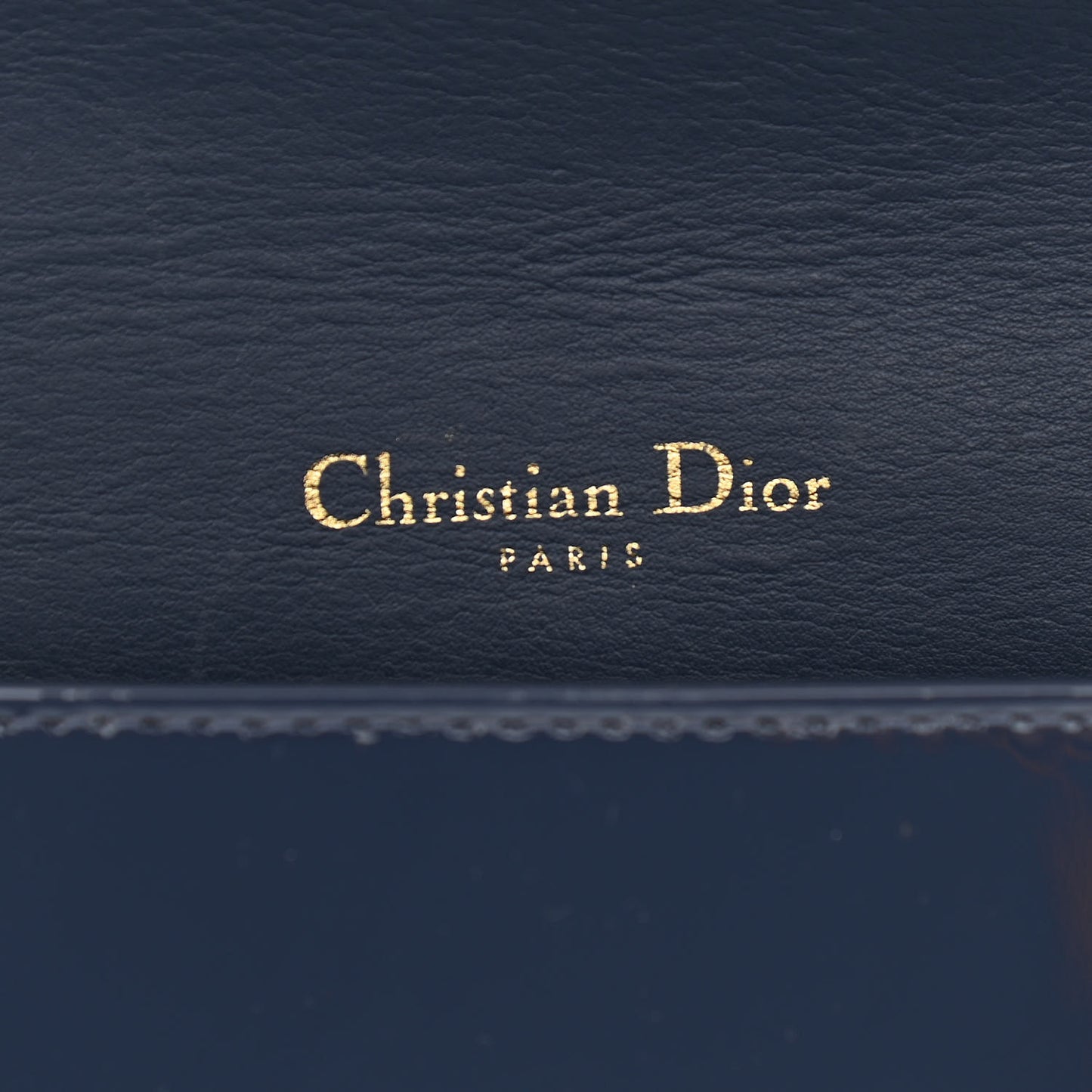 Patent Cannage Lady Dior Chain Wallet Denim