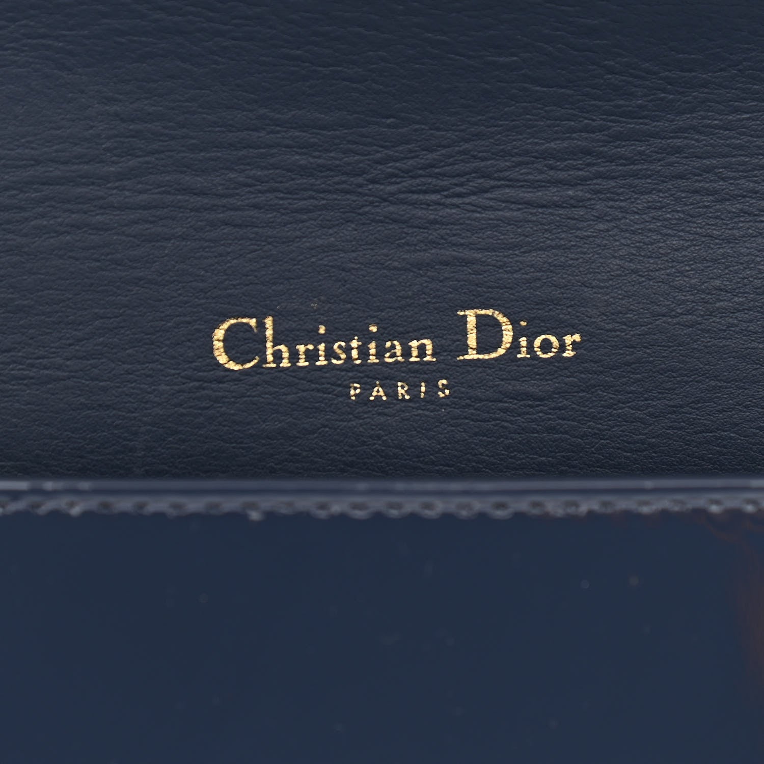 Christian Dior Patent Cannage Lady Dior Chain Wallet Denim 7 of 13