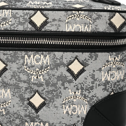 MCM Vintage Jacquard Monogram Rockstar Small Vanity Crossbody Bag Grey 7 of 9