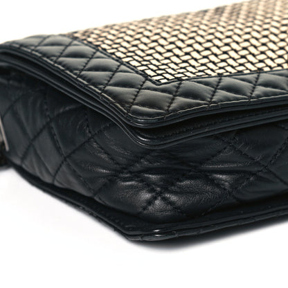 Chanel Calfskin Woven Medium Boy Reverso Flap Black 9 of 11