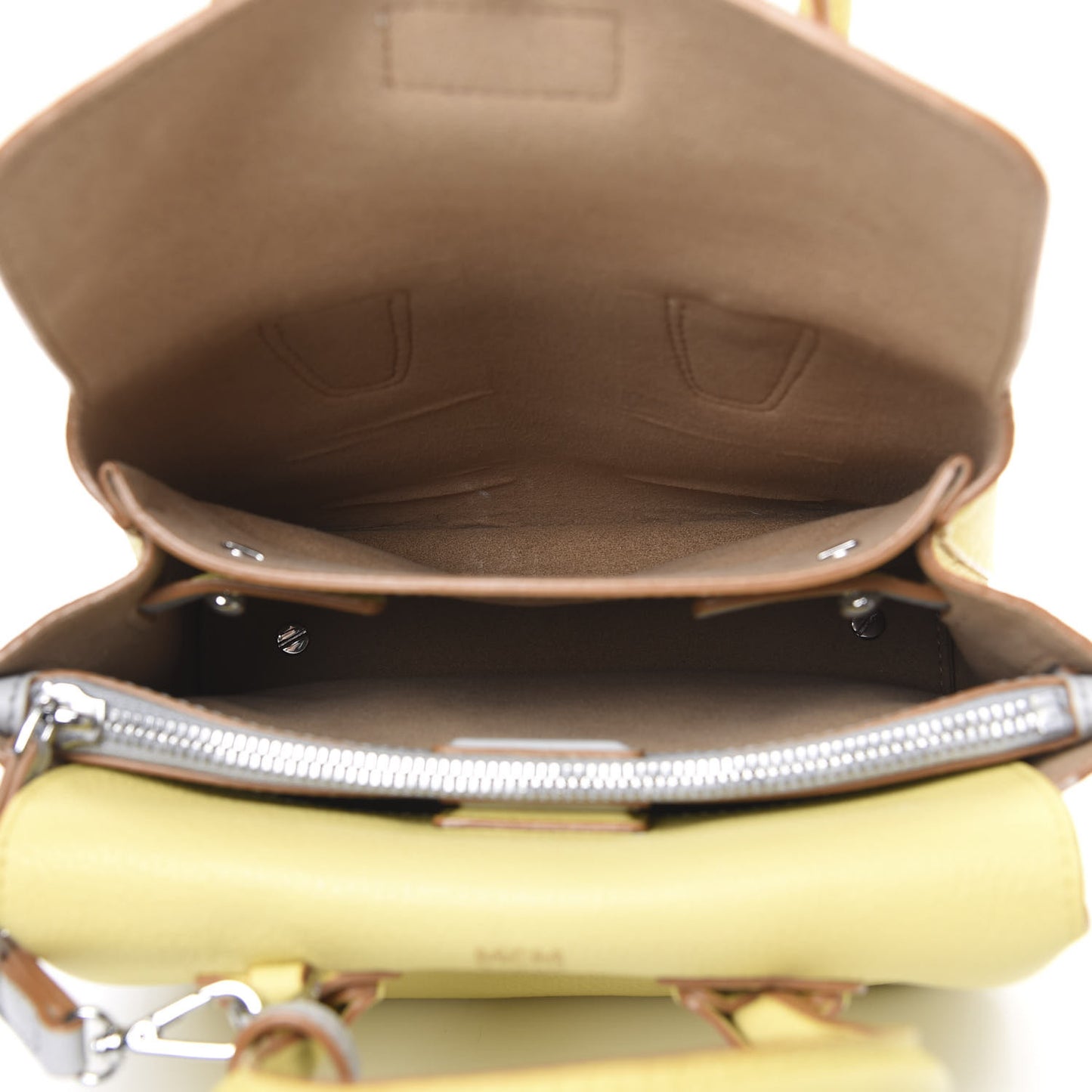 Grained Calfskin Mini Milla Tote Custard Yellow