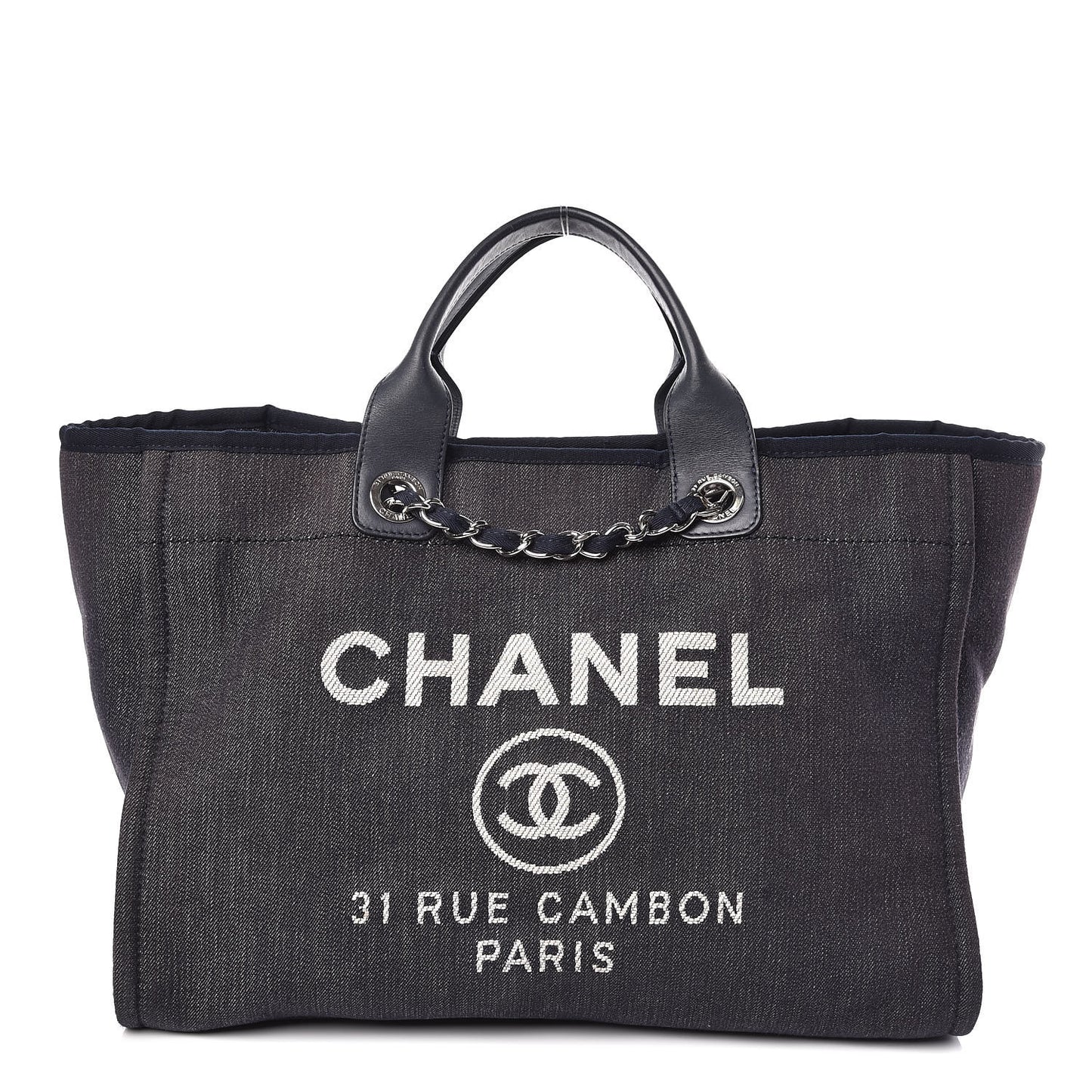 Denim Large Deauville Tote Dark Blue