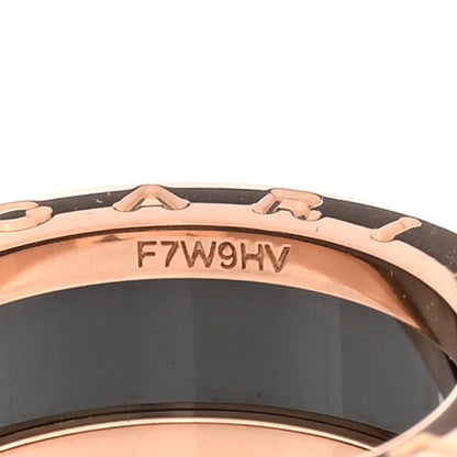 Bulgari 18K Rose Gold Black Ceramic B.Zero1 Two-Band Ring 53 6.5 5 of 6