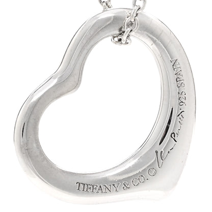 Tiffany Sterling Silver 16mm Elsa Peretti Open Heart Pendant Necklace 4 of 4