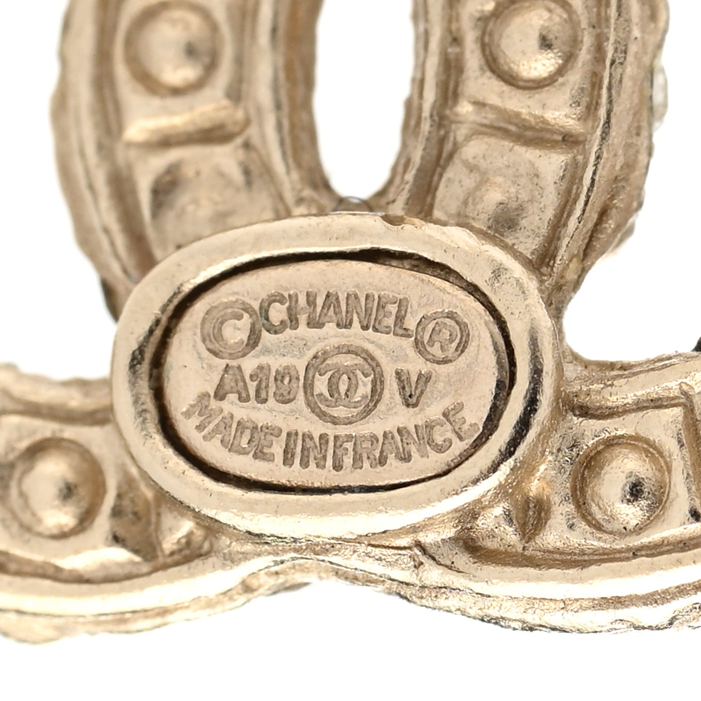 Metal Graduated Pearl Crystal CC Earrings Light Gold