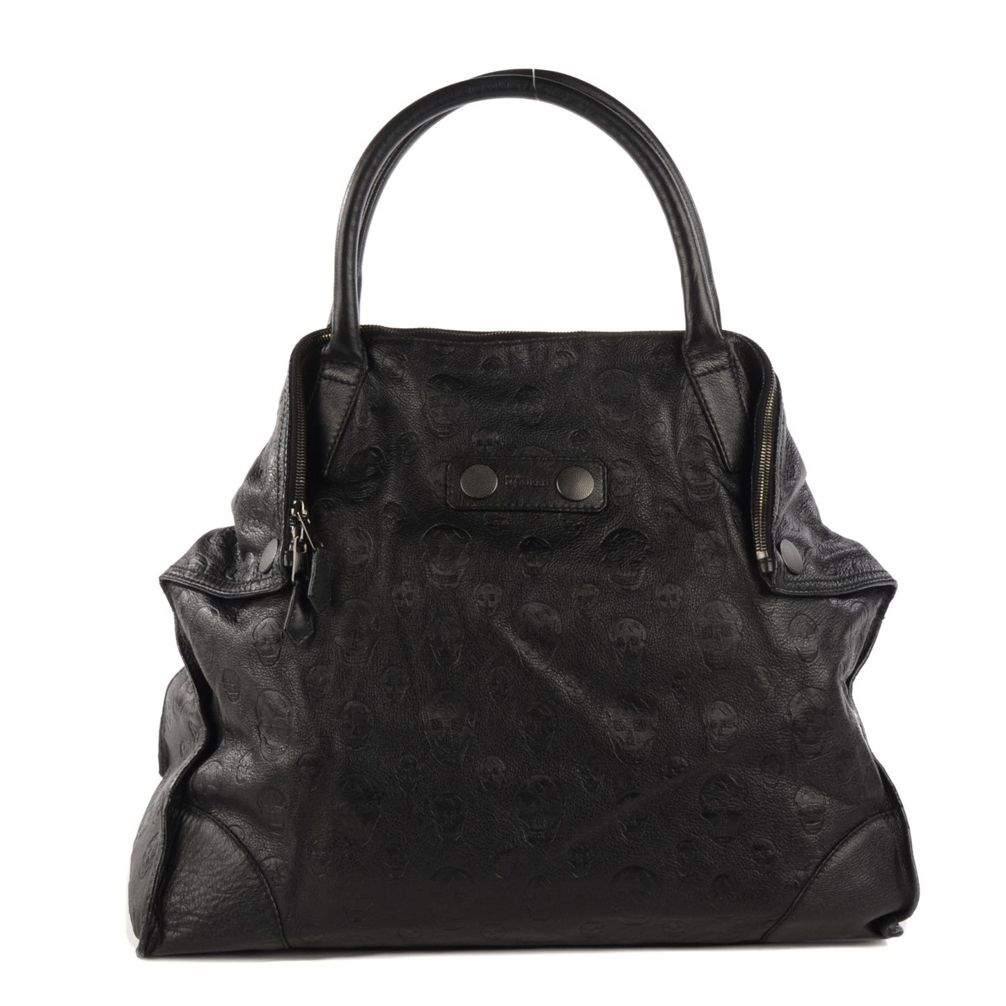 Calfskin Skull Embossed De Manta Tote Black