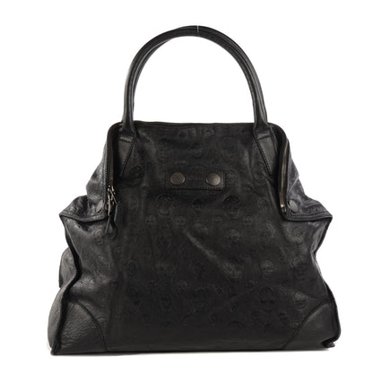 Alexander McQueen Calfskin Skull Embossed De Manta Tote Black 1 of 7