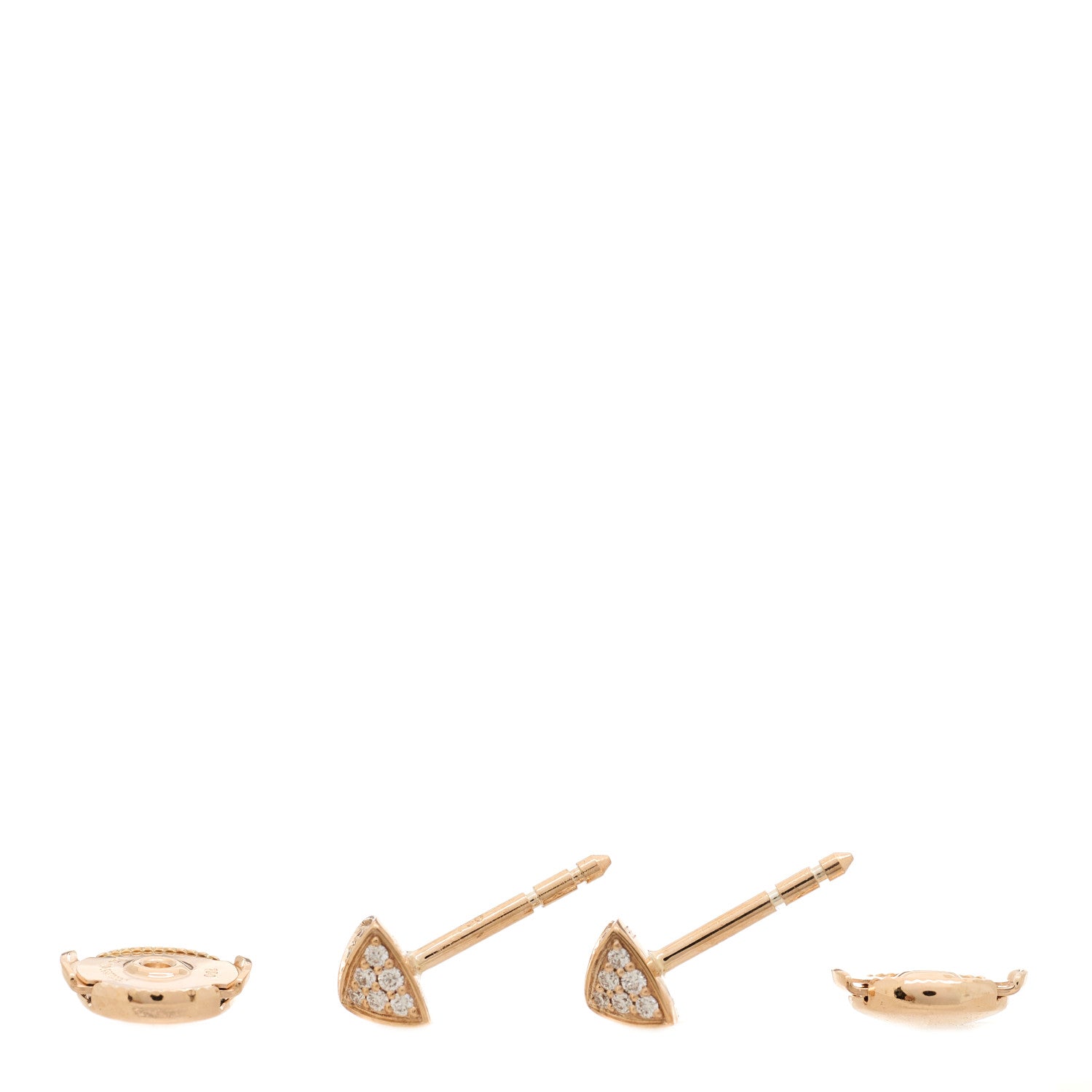 Hermes 18K Rose Gold Diamond Clou d'H Stud Earrings 3 of 5