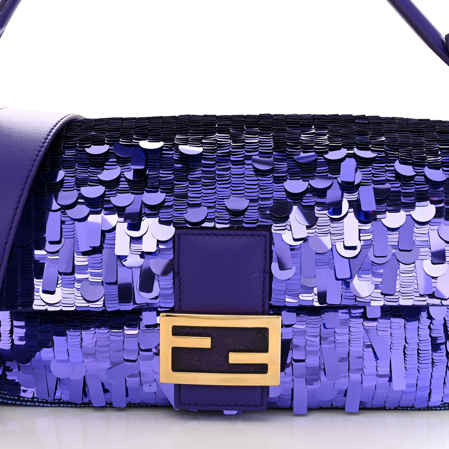Sequin Paillettes Shiny Nappa Sex and the City Baguette Viola Purple Rain