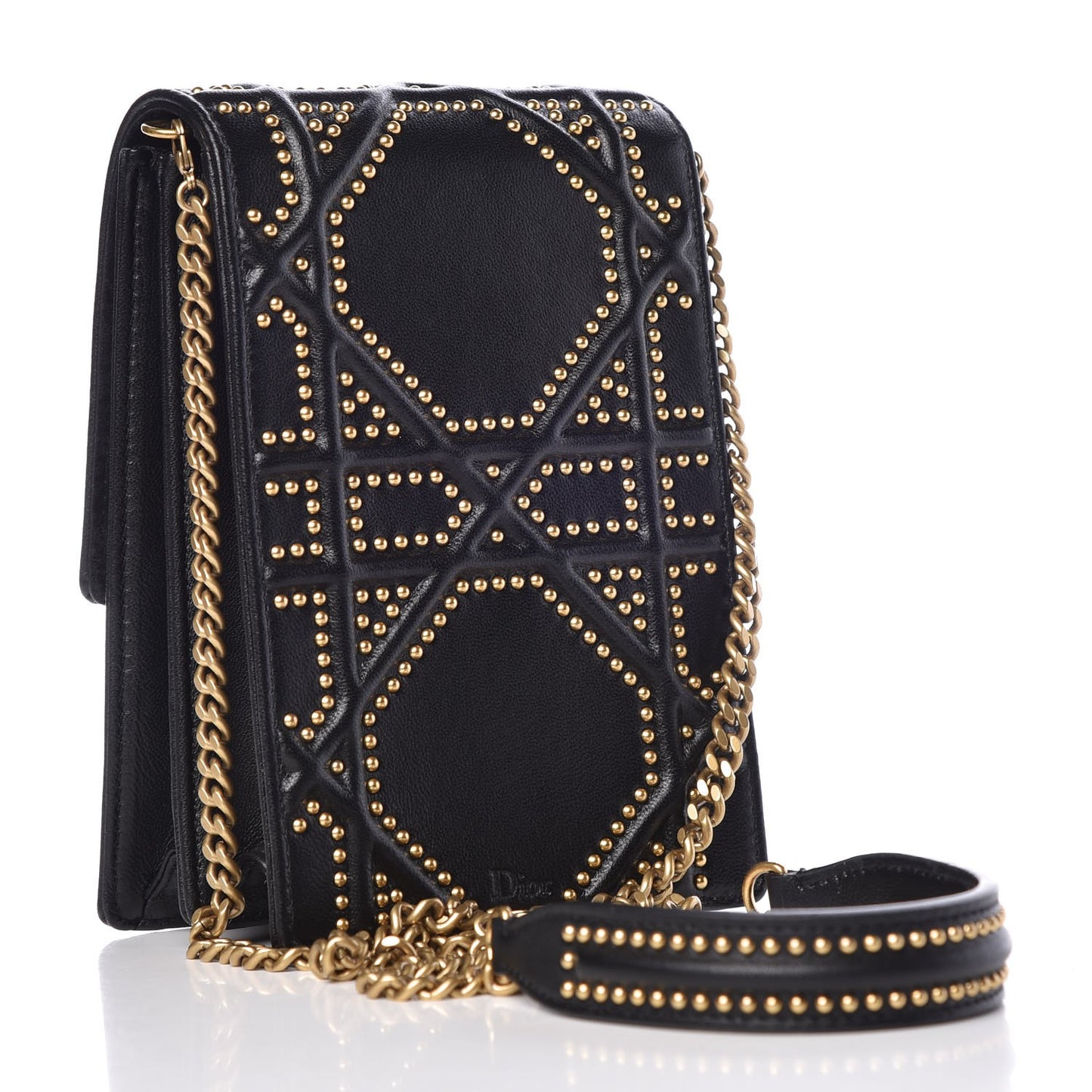 Lambskin Studded Vertical Diorama Black