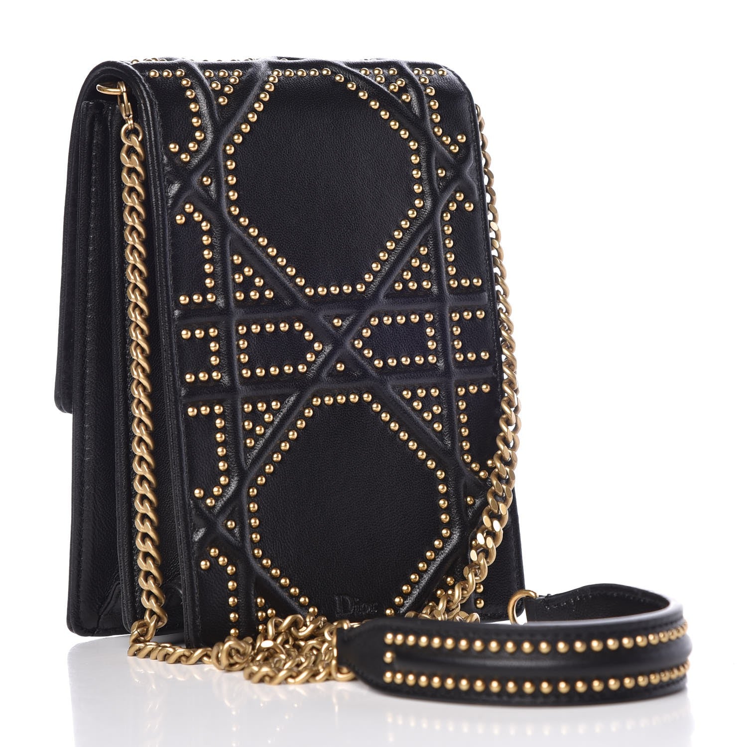 Christian Dior Lambskin Studded Vertical Diorama Black 3 of 7