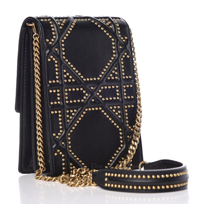 Christian Dior Lambskin Studded Vertical Diorama Black 3 of 7