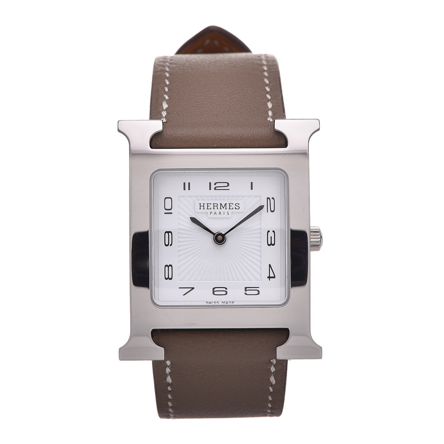 Stainless Steel Swift 26mm Heure H Hour Quartz Watch Etoupe