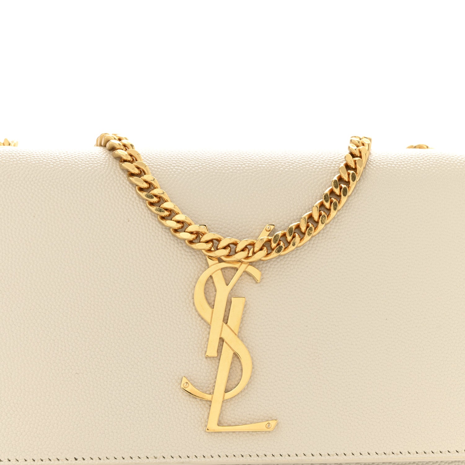 Saint Laurent Grain De Poudre Small Monogram Kate Satchel Crema Soft 8 of 12